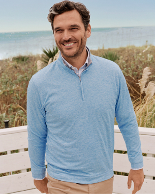 Men's Atlanta Braves Sully Quarter-Zip Pullover | Light Gray, Red