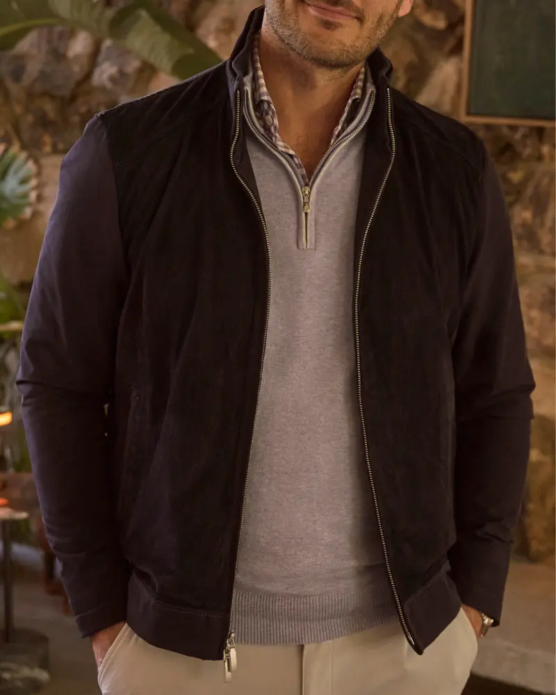 Agnelli Suede Mixed Media Jacket · Johnnie-O