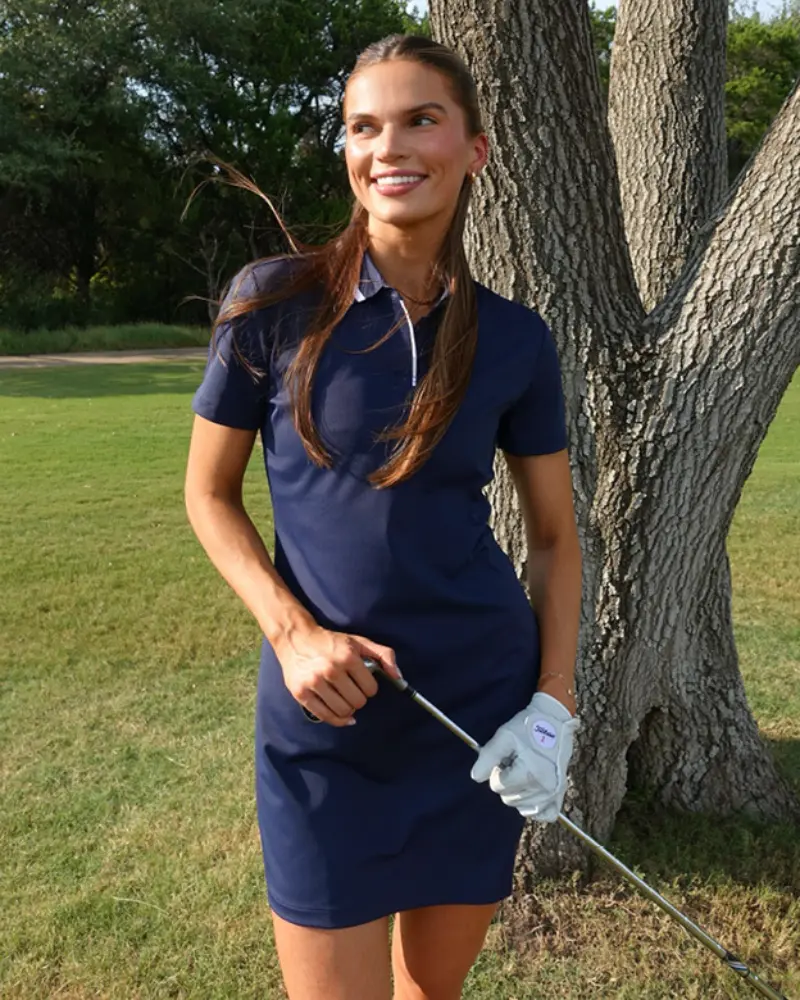 blue or golf dress Original Penguin Golf Veronica Dress Women's Dress Bright White : LG main image 0